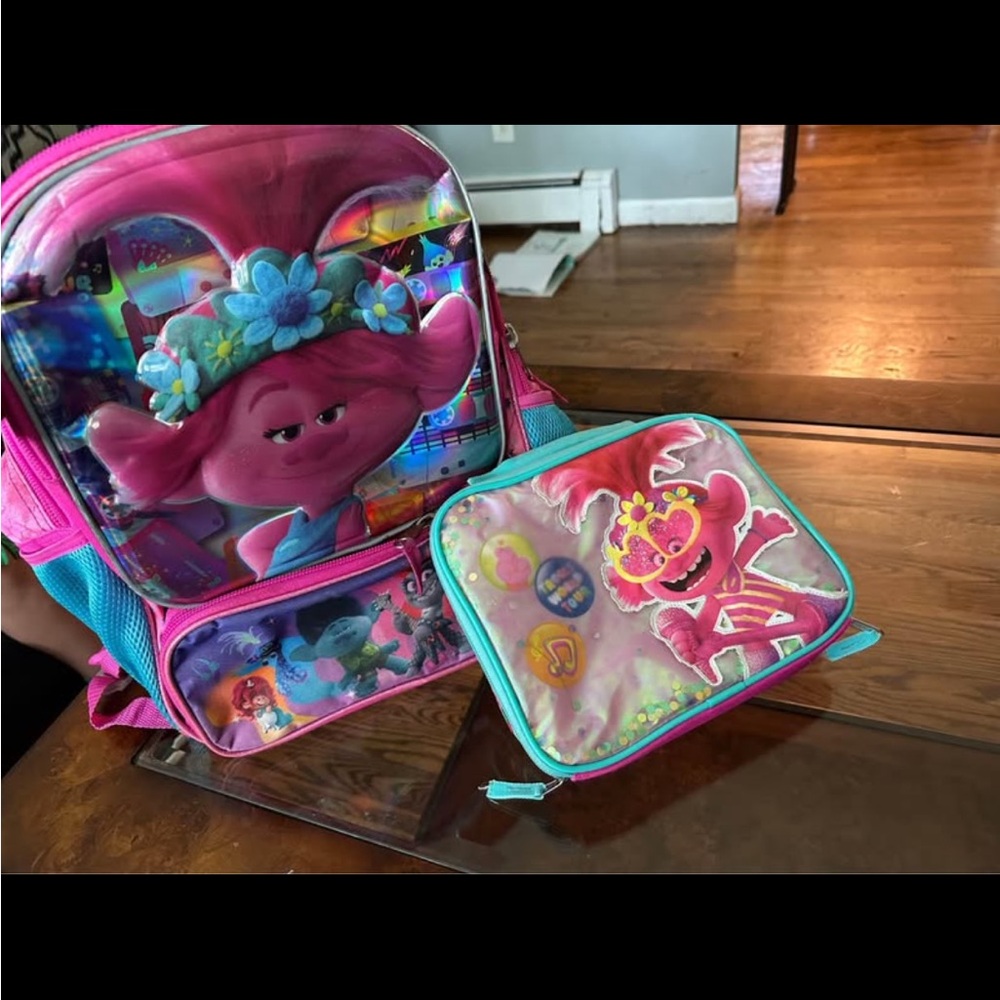 Colorful Trolls Backpack and Lunchbox Set